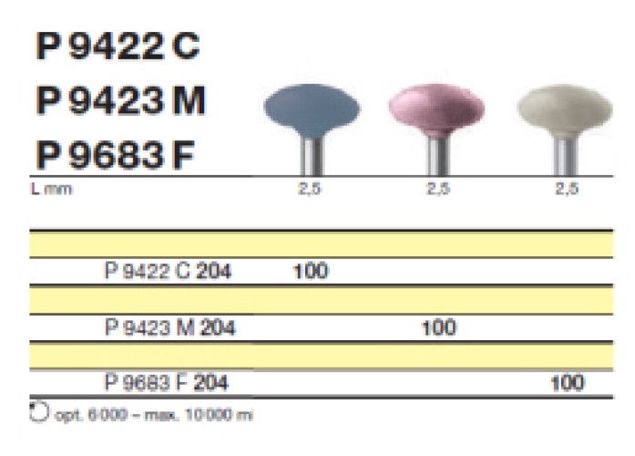 Полировочный бор по керамике 1-я ступень / P 9422 C 204.100, Drendel + Zweiling DIAMANT GmbH, Германия  